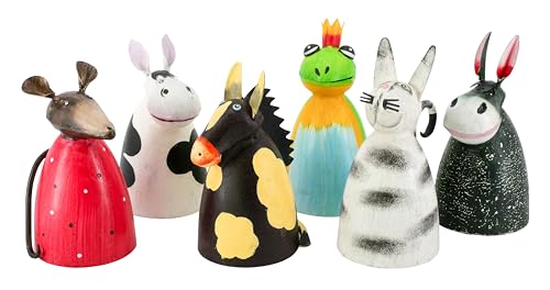 Hochwertige Zaunhocker im Sparset - Pfostenhocker/Zaunfigur Metall - Gartendekoration Zaungucker - Deko - Tiere (Tiere - 6 Stück - 24 cm) von Klocke Dekorationsbedarf