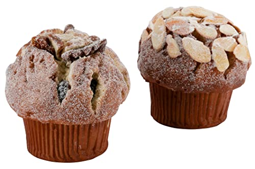 Klocke Dekorationsbedarf Naturgetreue Lebensmittel Attrappe – Künstliche Feinbackwaren & Dauerbackwaren – Food Dummy/Plastikessen - Dekoration (Muffin - 2er Set - 8 cm) von Klocke Dekorationsbedarf