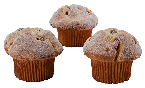 Klocke Dekorationsbedarf Naturgetreue Lebensmittel Attrappe – Künstliche Feinbackwaren & Dauerbackwaren – Food Dummy/Plastikessen - Dekoration (Muffin - 3 Stück - 8 cm) von Klocke Dekorationsbedarf