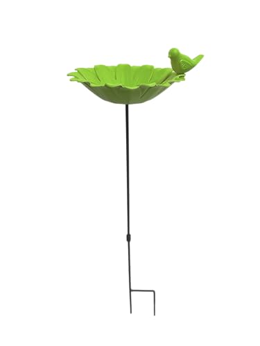 Klocke Dekorationsbedarf Vogeltränke Vogelbad mit Vogel D20cm 6 Farben Vogel Garten Deko (Grün, ⌀ 20 cm) von Klocke Dekorationsbedarf