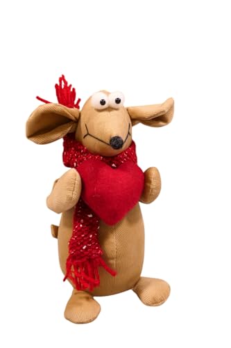 Klocke Dekorationsbedarf Weihnachtliche Stofffiguren - Charmante Maus oder Elegante Gans mit Schal - Festliche Deko für Zuhause & Geschenke (Maus) von Klocke Dekorationsbedarf