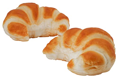 Naturgetreue Lebensmittel Attrappe – Künstliche Feinbackwaren & Dauerbackwaren – Food Dummy/Plastikessen - Dekoration (Croissant - 2 Stück - 10 cm) von Klocke Dekorationsbedarf