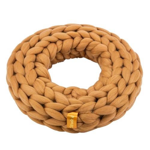 Wollkranz aus 100% Merinowolle – Feuerfest & Farbenfroh - Wolla (Camel, ⌀ 47 cm) von Klocke Dekorationsbedarf