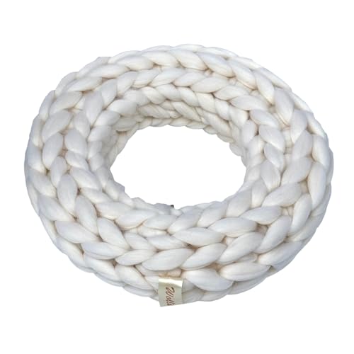 Wollkranz aus 100% Merinowolle – Feuerfest & Farbenfroh - Wolla (Offwhite, ⌀ 47 cm) von Klocke Dekorationsbedarf