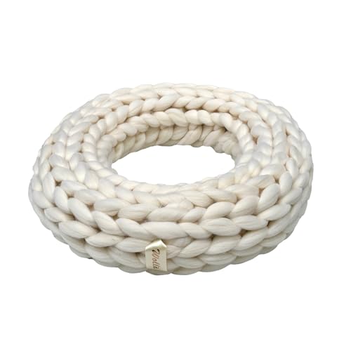 Wollkranz aus 100% Merinowolle – Feuerfest & Farbenfroh - Wolla (Offwhite, ⌀ 60 cm) von Klocke Dekorationsbedarf
