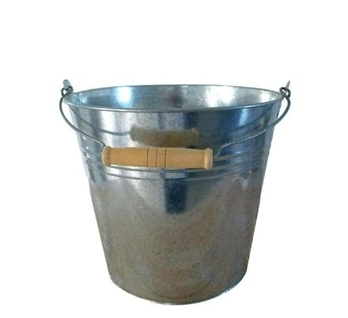 Zinkeimer mit Holzgriff - Deko- & Pflanzgefäß - Vielseitiger Metall-Eimer für Haus & Garten (8 Stück - Silber, ⌀ 14 cm H: 12 cm) von Klocke Dekorationsbedarf