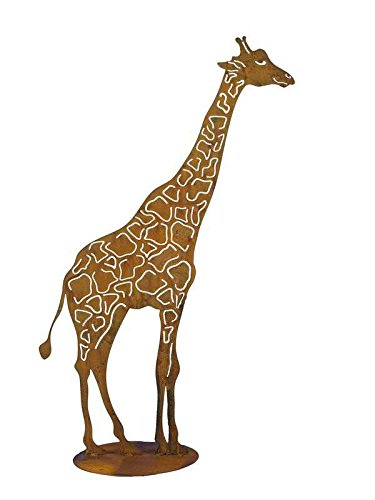 Gartenfigur Rost auf festem Stand – Hochwertig & Wetterfest - Metall Tierfigur - Edelrost Dekofigur/Tier Figur – Gartendeko/Dekoration (Giraffe - Höhe 150cm) von Klocke Edelrost Dekor