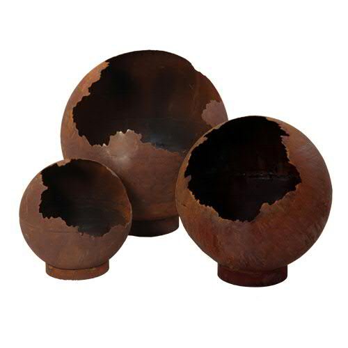 Gartenkugel / Rostkugel zum Dekorieren - Tolle Auswahl - Ganzjährige Gartendekoration - Winterfest - Garten Rostkugel / Metallkugel (Groß: Ø 50cm, Öffnung - zum Beleuchten & Bepflanzen) von Klocke Edelrost Dekor