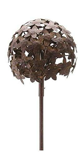 Wunderschöner & Hochwertiger Gartenstecker – Rost Blume/Blumenstecker – Große Auswahl – Edelrost Dekoblume – Metall Gartendeko (Allium 3D - Ø 16cm) von Klocke Edelrost Dekor