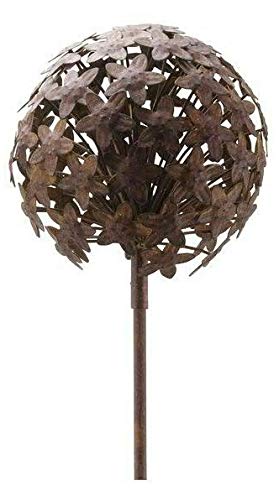 Wunderschöner & Hochwertiger Gartenstecker – Rost Blume/Blumenstecker – Große Auswahl – Edelrost Dekoblume – Metall Gartendeko (Allium 3D - Ø 20cm) von Klocke Edelrost Dekor