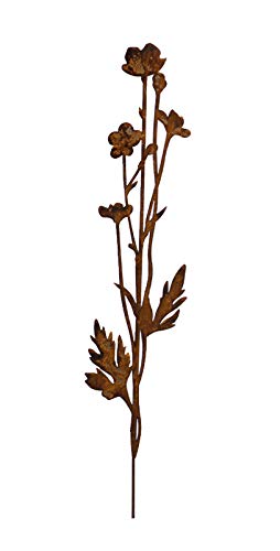 Wunderschöner & Hochwertiger Gartenstecker – Rost Blume/Blumenstecker – Große Auswahl – Edelrost Dekoblume – Metall Gartendeko (Butterblume - Länge 85cm) von Klocke Edelrost Dekor