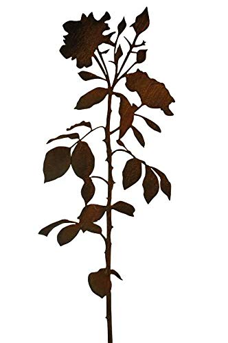 Wunderschöner & Hochwertiger Gartenstecker – Rost Blume/Blumenstecker – Große Auswahl – Edelrost Dekoblume – Metall Gartendeko (Rose - Ø 20cm) von Klocke Edelrost Dekor