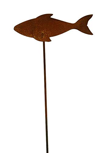 Wunderschöner & Hochwertiger Gartenstecker - Tier Figur – Rost Stecker/Tierfigur – Große Auswahl – Edelrost Gartenfigur – Metall Gartendeko (Fisch - Breite 25cm) von Klocke Edelrost Dekor