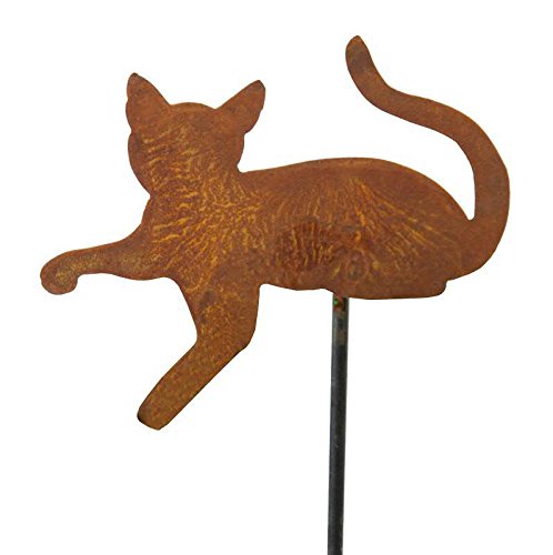 Wunderschöner & Hochwertiger Gartenstecker - Tier Figur – Rost Stecker/Tierfigur – Große Auswahl – Edelrost Gartenfigur – Metall Gartendeko (Katze - Breite 40cm) von Klocke Edelrost Dekor