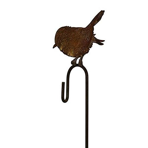 Wunderschöner & Hochwertiger Gartenstecker - Tier Figur – Rost Stecker/Tierfigur – Große Auswahl – Edelrost Gartenfigur – Metall Gartendeko (Vogel mit Aufhänger - Höhe 13cm) von Klocke Edelrost Dekor