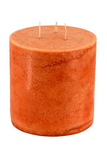 Hochwertige Mehrdochtkerze/Dreidochtkerze – Gefahrloses & Gleichmäßiges Abbrennen - Stumpenkerze (Kürbis, Ø 15 cm/Höhe 15 cm) von Klocke Kerzen