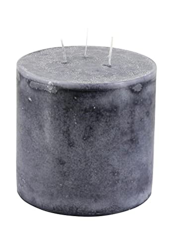 Hochwertige Mehrdochtkerze/Dreidochtkerze – Gefahrloses & Gleichmäßiges Abbrennen - Stumpenkerze (Anthrazit, Ø 15 cm/Höhe 15 cm) von Klocke Kerzen