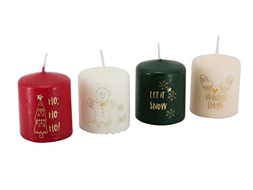 Kleine Weihnachtskerzen im Set – 12 Stück - Kerzenset mit Aufschrift & Motiven - Dekoration Weihnachten (Christmas Mix 3) von Klocke Kerzen