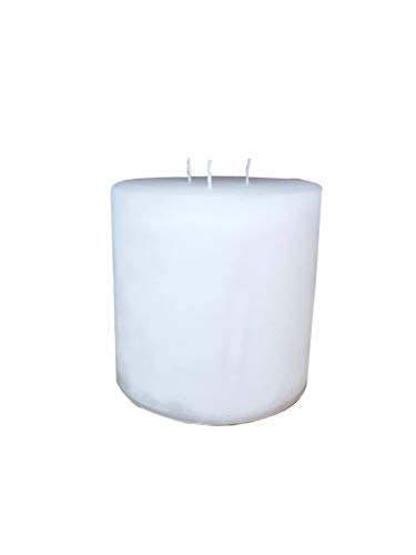 Klocke Kerzen Runde Dreidochtkerze/Mehrdochtkerze - Weiß - Höhe 15cm / Ø 15cm - Lange Brenndauer (100 Stunden) - Hochwertige Stumpenkerze mit Mehreren Dochten von Klocke Kerzen