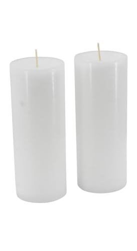 Trendkerzen - Adventskerzen/Stumpenkerzen/Kerzen Weihnachten (Weiß, Groß & Breit: Höhe 13cm / Ø 7cm - 2 Stück) von Klocke Kerzen