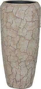 Moderne & Hochwertige Pflanzvase – Neuheit 2020: "Broken Struktur - Fiberglas - Mit Einsatz – Interior Design - Indoor Kübel/Vase (Klein: 75cm, Cappuccino) von Klocke Pflanzgefäße