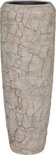 Klocke Pflanzgefäße Moderne & Hochwertige Pflanzvase – Neuheit 2020: "Broken Struktur - Fiberglas - Mit Einsatz – Interior Design - Indoor Kübel/Vase (Medium: 100cm, Cappuccino) von Klocke Pflanzgefäße