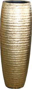 Wunderschöne Pflanzvase/Pflanzkübel - Fiberglas - Mit Einsatz – Indoor – Metallic/Metallisch - Designer Pflanzgefäß (Höhe: 100cm, Gold) von Klocke Pflanzgefäße