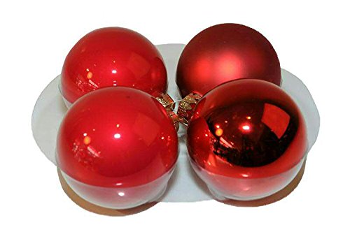 Hochwertige & Dekorative Glas Weihnachtskugeln - Groß - Klassische Christbaumkugeln & Einzigartige Farbauswahl – Glänzend & Matt - Glaskugeln Weihnachten (Rot, Ø 8cm (28 Stück Sortiert)) von Klocke Weihnachtskugeln