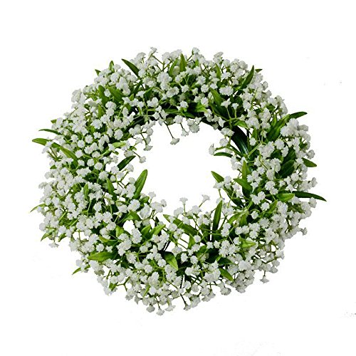 Wunderschöner Schleierkraut Kranz- grün und weiß - Frühjahr - 22 cm Durchmesser - künstlich von Klocke