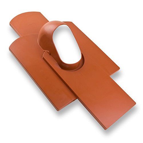 Klöber Venduct Dach Grundplatte Dachdurchführung DN 100 mm Biberschwanz Dachentlüftung Rot Orange Vierfachstein Strangentlüftung Lüftungsziegel von Kloeber