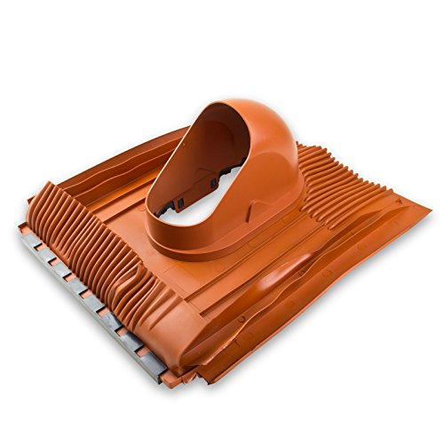 Klöber Venduct Grundplatte Dachdurchführung DN 100 mm Universal Dachentlüftung Rot Orange Strangentlüftung Lüftungsziegel Dachbelüftung von Kloeber