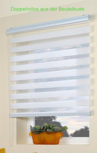 Duo-Rollo Doppelrollo Kettenzugrollo 60cm breit x 160cm lang, Farbe weiß von Klöckner