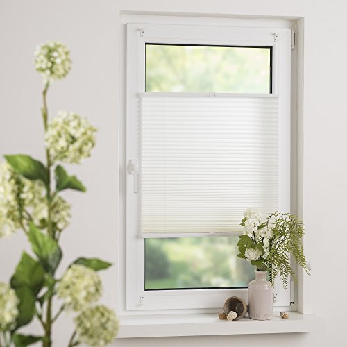 Slimfix-Plissee Plissee halbtransparenter Crush Stoff Weiss 100cm breit x 140cm lang von Klöckner