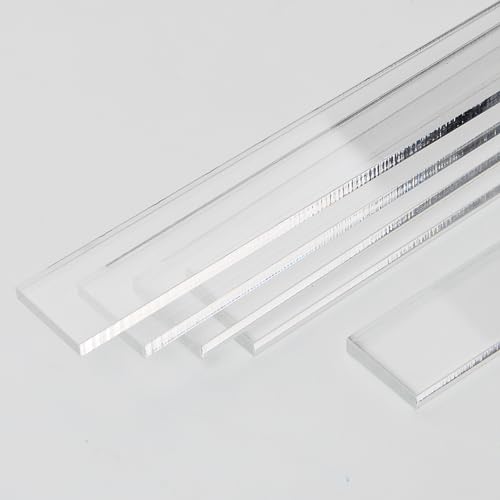 Klötzchenmann Acrylklötzchen satiniert und klar in verschiedenen Abmessungen, Bastelklötzchen, Acrylis (klar 4x22x160 mm) von Klötzchenmann