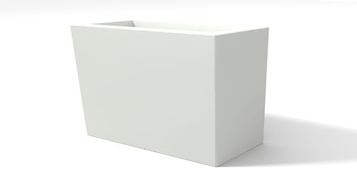 Kloris Blumenkasten, rechteckig, modern, aus Polyethylen, 80 x 30 cm, Höhe 50 cm, Tiefe 24 cm, weiß, hohe Qualität, hergestellt in Italien von Kloris