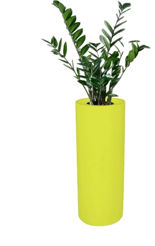 Kloris Blumenkasten Hoher zylindrischer Barock 90 Grün Kiwi Polyethylen Durchmesser 35 cm Höhe 90 cm Tiefe 30 cm Made in Italy von Kloris