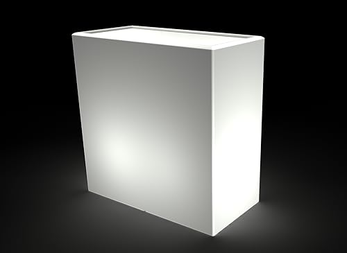 Kloris Blumenkasten rechteckig, Modell Blog cm, 30 x 70 cm, Höhe 90 cm, mit LED-Beleuchtung, kaltes Licht von Kloris