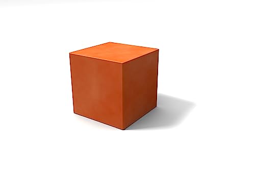 Kloris Farbiger Würfel aus Kunstharz für Innen- und Außenbereich, 25 x 25 x 25 cm, Orange, waschbar und strapazierfähig, hergestellt in Italien von Kloris