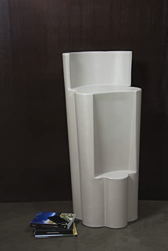 Kloris Hoher moderner Sitzhocker aus Polyethylen-Kunstharz, Modell: Bach, Taubengrau von Kloris