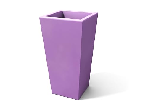 Kloris Moderne Vase, quadratisch, innen und außen, 34 x 34 cm, Höhe 65 cm, Lila von Kloris