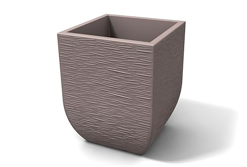 Kloris Pflanzkübel quadratisch für Innen- und Außenbereich Modell SALENTINO 30 Polyethylen gestreift Taupe Außenmaße 29 x 29 cm Höhe 43,5 cm. Hohe Qualität Made in Italy. Kloris Pflanzkübel quadratisch für Innen- und Außenbereich Modell SALENTINO 30 Polyethylen gestreift Taupe Außenmaße 29 x 29 cm Höhe 43,5 cm. Hohe Qualität Made in Italy. von Kloris