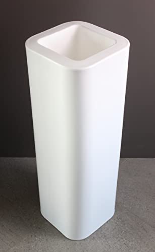 Kloris Pflanzkübel quadratische Säule 30 x 30 x 70 cm H Polyethylen weiß Tiefe 24 cm von Kloris