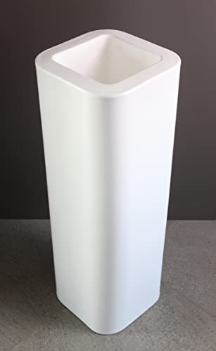 Kloris Pflanzkübel quadratische Säule 30 x 30 x 90 cm H Polyethylen weiß Tiefe 24 cm von Kloris