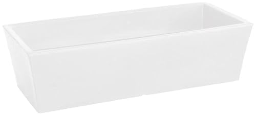 Kloris Moderne niedrige Pflanzgefäße rechteckig Modell Deco Kasten Balkon und Garten 69 x 29 cm Höhe 19 cm Made in Italy leicht und robust Farbe Weiß von Kloris