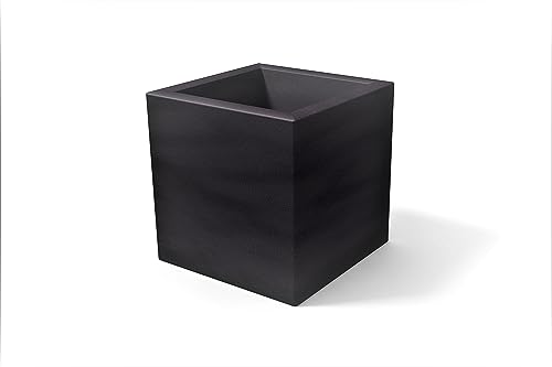 Kloris Würfeltopf quadratisch, 45 cm, Polyethylen, Farbe: Schwarz, Kapazität: 45 x 45 cm, Höhe und Tiefe: 45 cm von Kloris