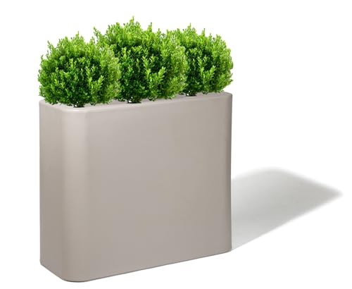 Kloris Pflanzgefäß, hohe rechteckige Zaun, Hecke, 70 cm, Taupe, Polyethylen, 70 x 30 cm, Höhe 70 cm, Tiefe 24 cm von Kloris