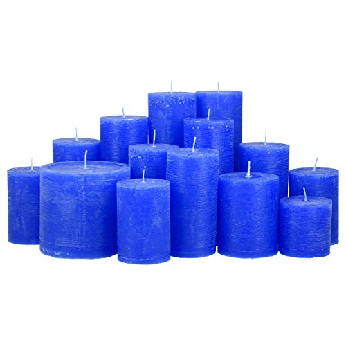 Premium Kerzenset 4,5 kg durchgefärbte Stumpenkerzen von Kerzenwelt 1. Wahl ohne Duft (cobaltblau) von Flamonie