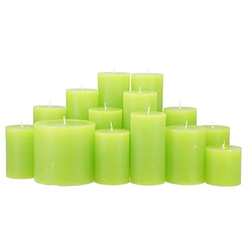 Premium Kerzenset 4,5 kg durchgefärbte Stumpenkerzen von Kerzenwelt 1. Wahl ohne Duft (apfelgrün) von Flamonie