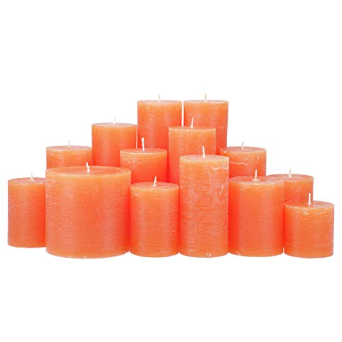 Premium Kerzenset 4,5 kg durchgefärbte Stumpenkerzen von Kerzenwelt 1. Wahl ohne Duft (orange) von Flamonie