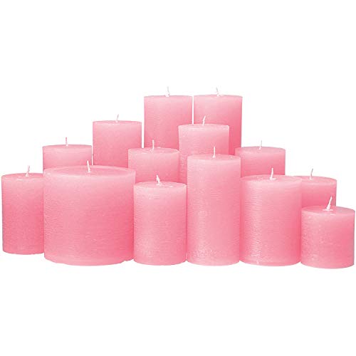 Premium Kerzenset 4,5 kg durchgefärbte Stumpenkerzen von Kerzenwelt 1. Wahl ohne Duft (rose) von Flamonie